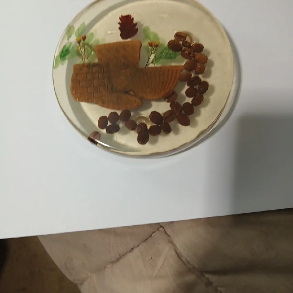 Vintage Lucite MCM 5.5 Kitchen Coaster - Groovy 1970's